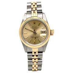 Rolex Datejust Donna 69173 Quadrante champagne Oro giallo 18 carati Acciaio Scatola di carta