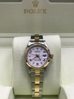 Rolex Datejust Ladies 79163 White Dial 18K Yellow Gold & Stainless Box & Papers