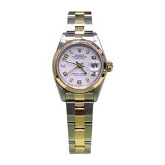Rolex Datejust Ladies 79163 White Dial 18K Yellow Gold & Stainless Box & Papers