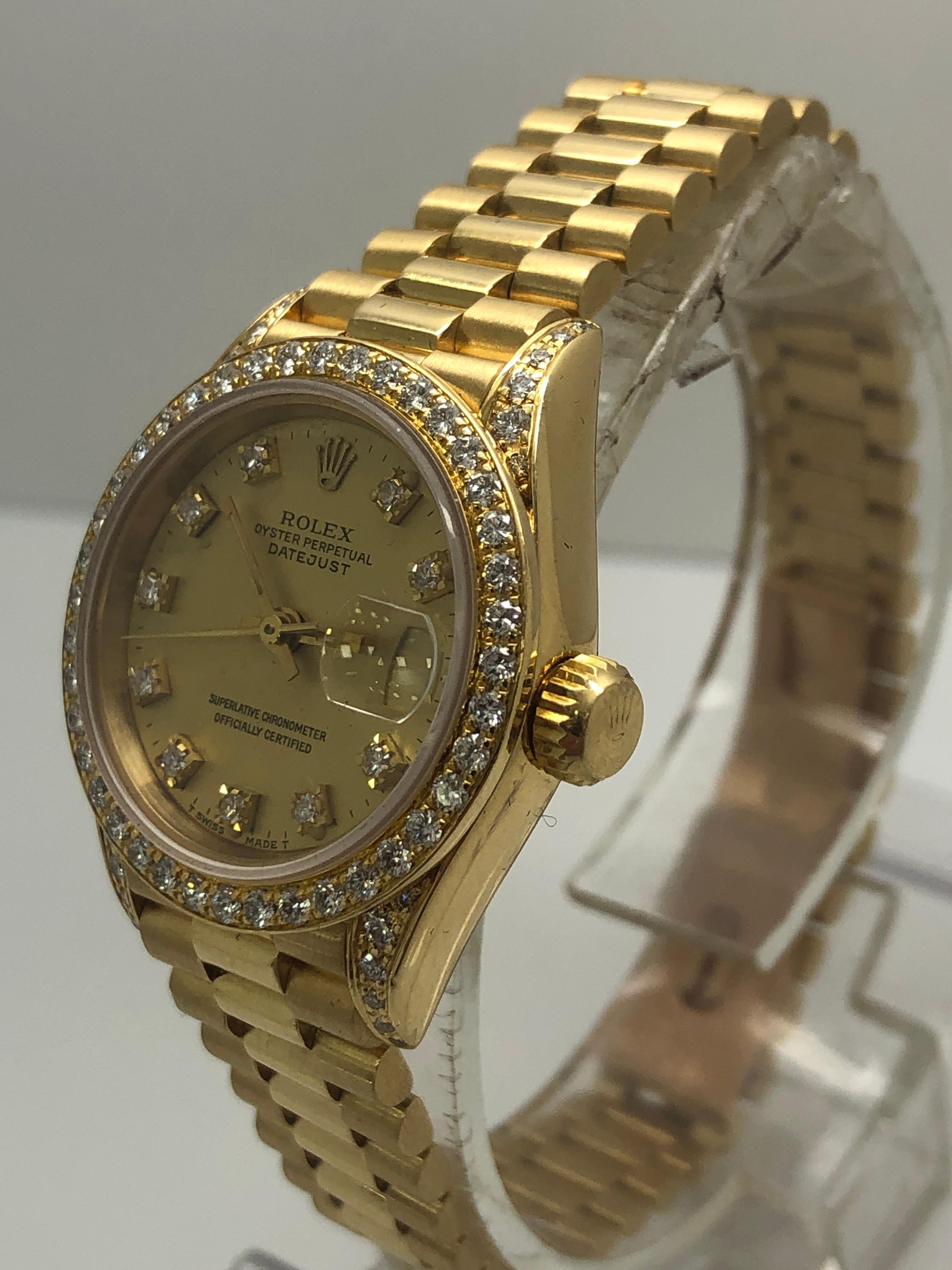 Rolex Datejust Ladies Original Diamond Watch

very good condition- runs perfect

all original including diamonds from Rolex

free overnight shipping

shop with confidence