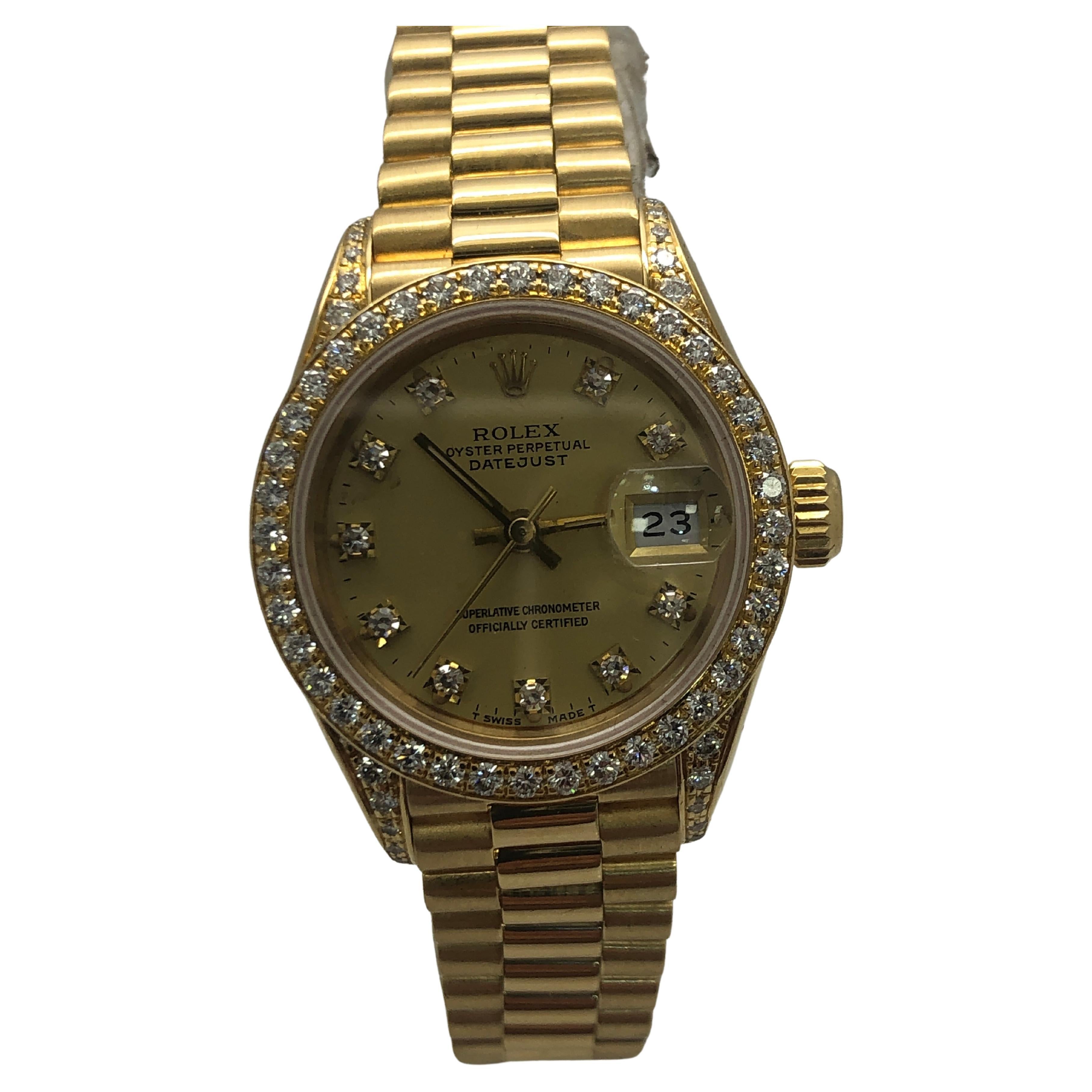 Rolex Datejust Ladies Original Diamond Watch For Sale