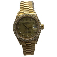 Vintage Rolex Datejust Ladies Original Diamond Watch