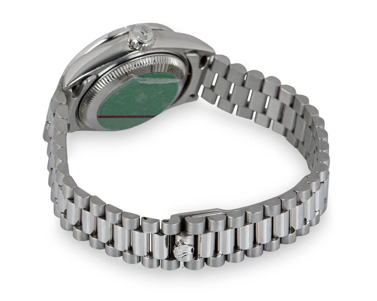 Rolex Datejust Ladies Platinum Silver Dial Diamond Set 69136 1