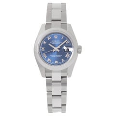 Used Rolex Datejust Ladies Stainless Steel Blue Roman Dial Ref. 179160