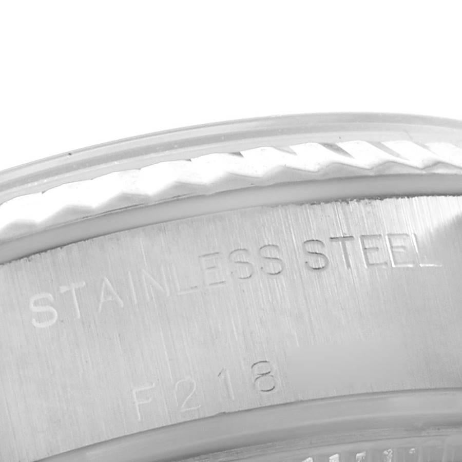 Rolex Datejust Ladies Steel 18k White Gold Blue Vignette Dial Watch 79174 For Sale 3