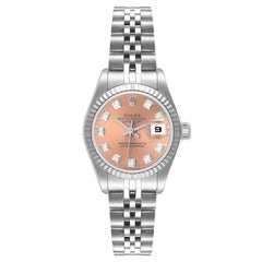 Rolex Datejust Ladies Steel 18k White Gold Bronze Dial Watch 79174