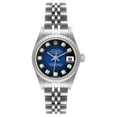 Rolex Datejust Ladies Steel 18k White Gold Bronze Dial Watch 79174