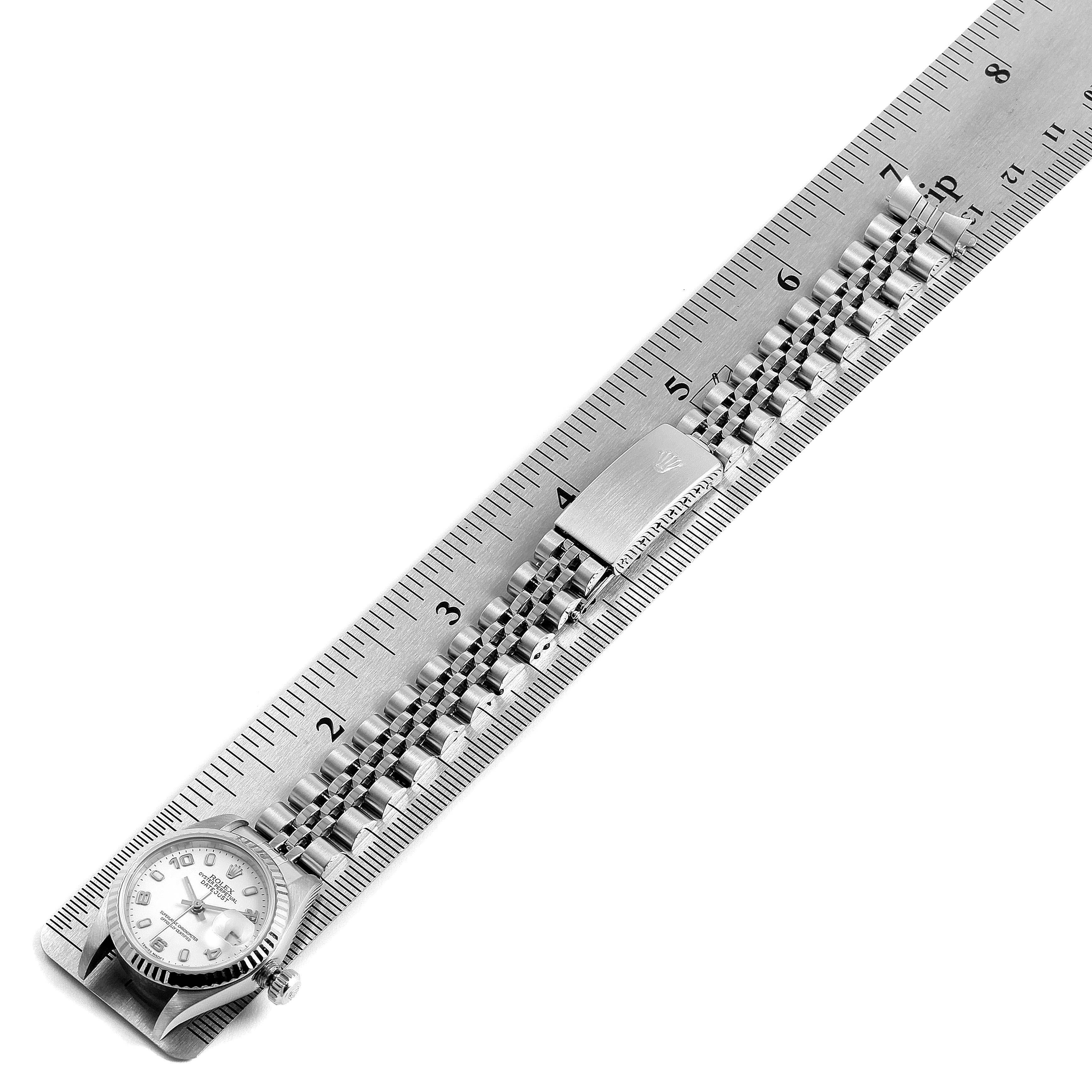 Rolex Datejust Ladies Steel 18 Karat White Gold Watch 79174 Box Paper For Sale 6