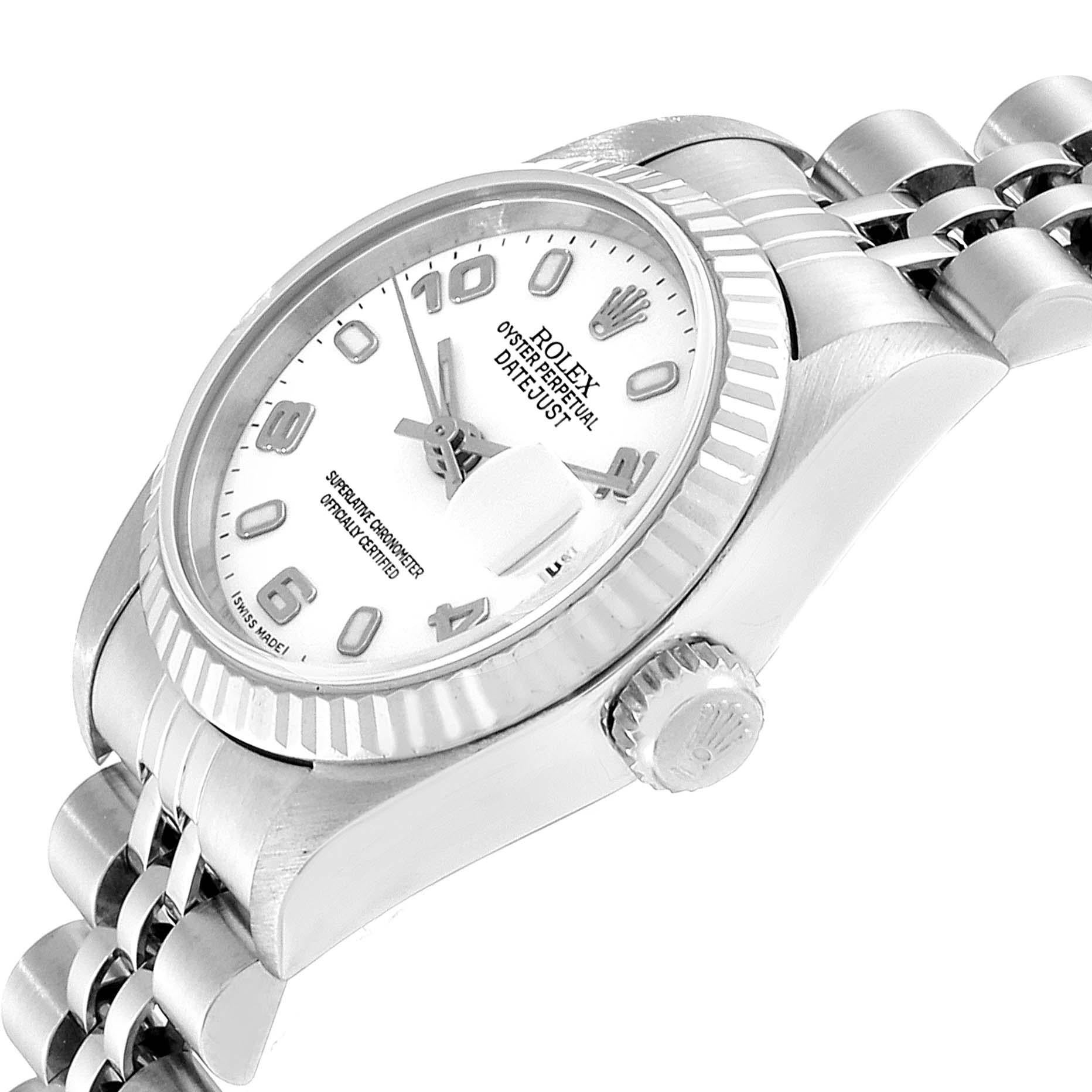 Rolex Datejust Ladies Steel 18 Karat White Gold Watch 79174 Box Paper For Sale 1