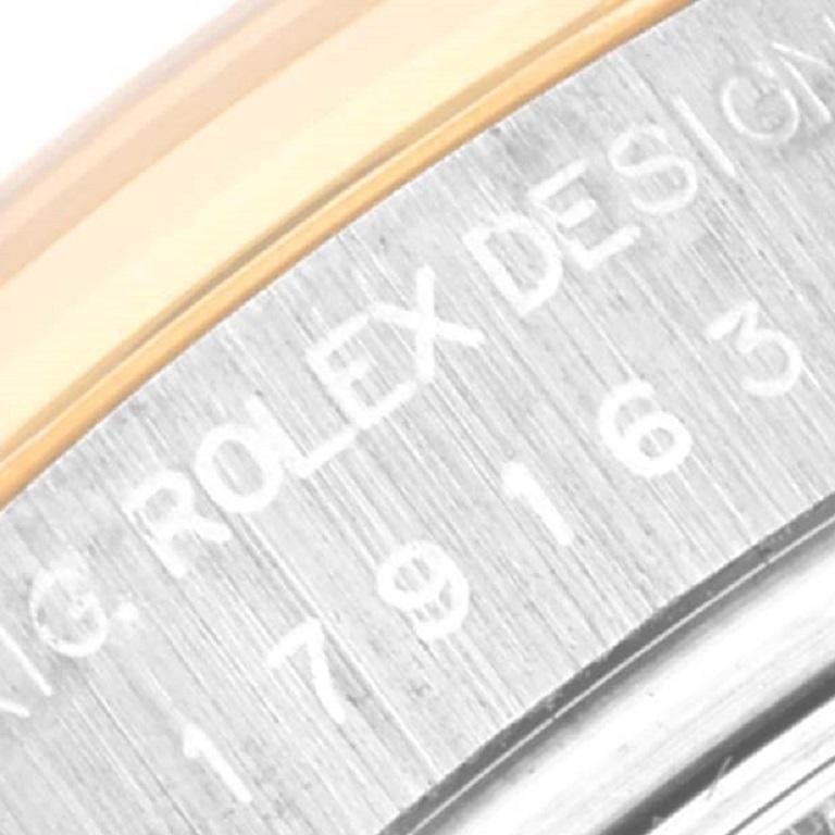 Rolex Montre Datejust pour femme en acier, or jaune et cadran bleu 179163 en vente 4