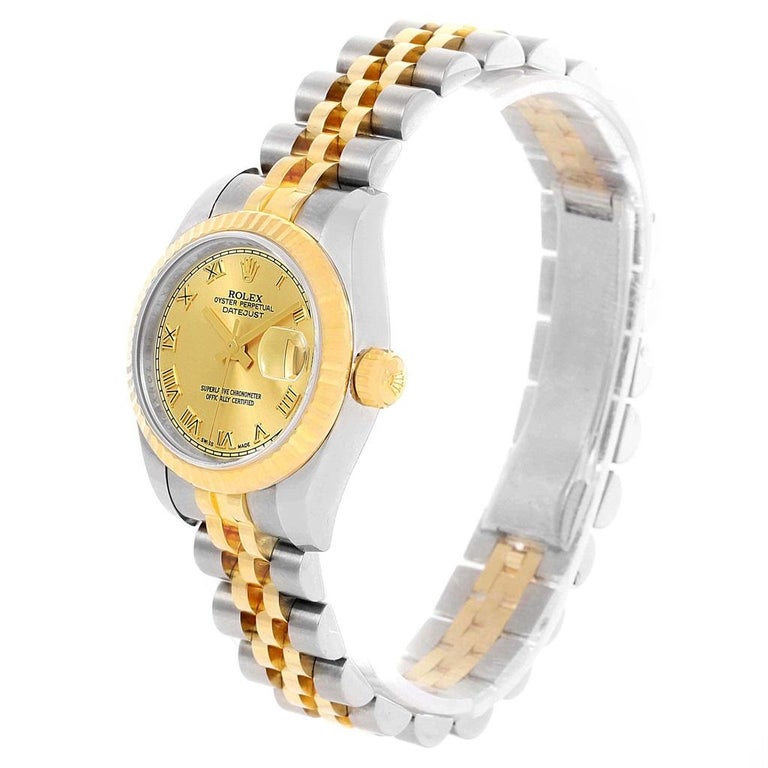 Rolex Datejust Ladies Steel Yellow Gold Jubilee Bracelet Watch 179173 ...