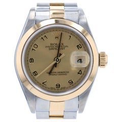 Antique Rolex Datejust Ladies Wristwatch Stainless & 18k Gold Automatic 1-Yr Wnty 69163