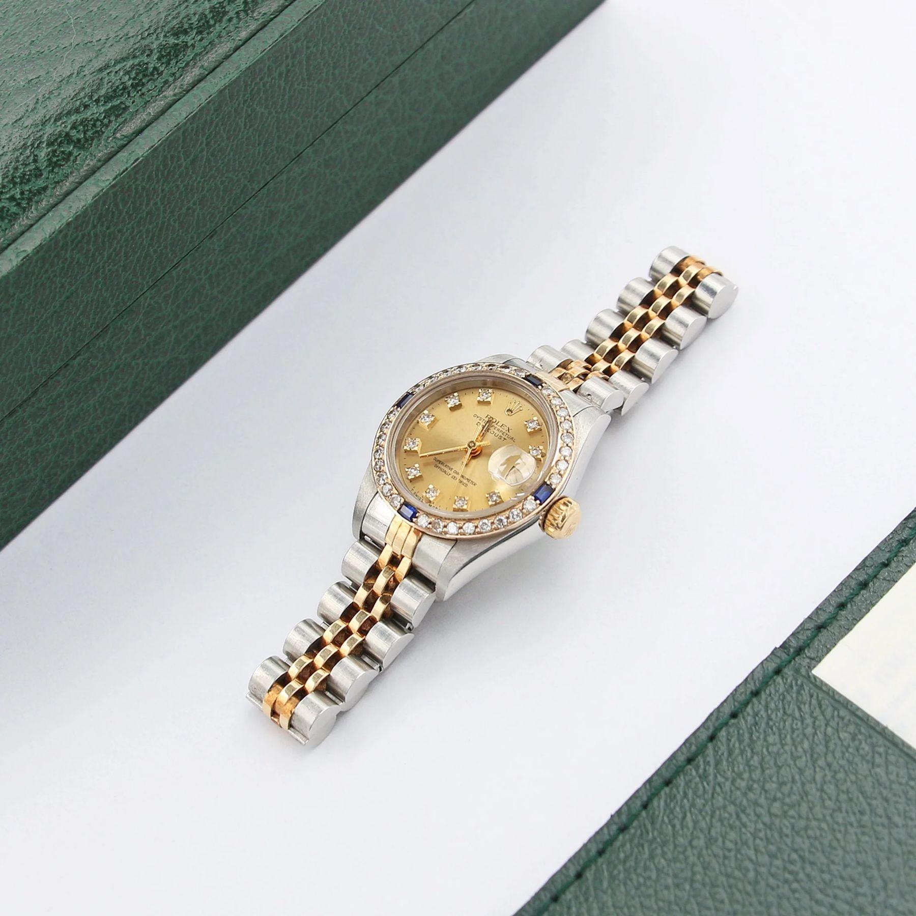 Immerse yourself in the splendor of the Rolex Datejust Lady Ref. 69173, a symbol of unmatched elegance and precision. This distinguished timepiece, hailing from the iconic '90s, showcases Rolex's dedication to unparalleled craftsmanship, blending