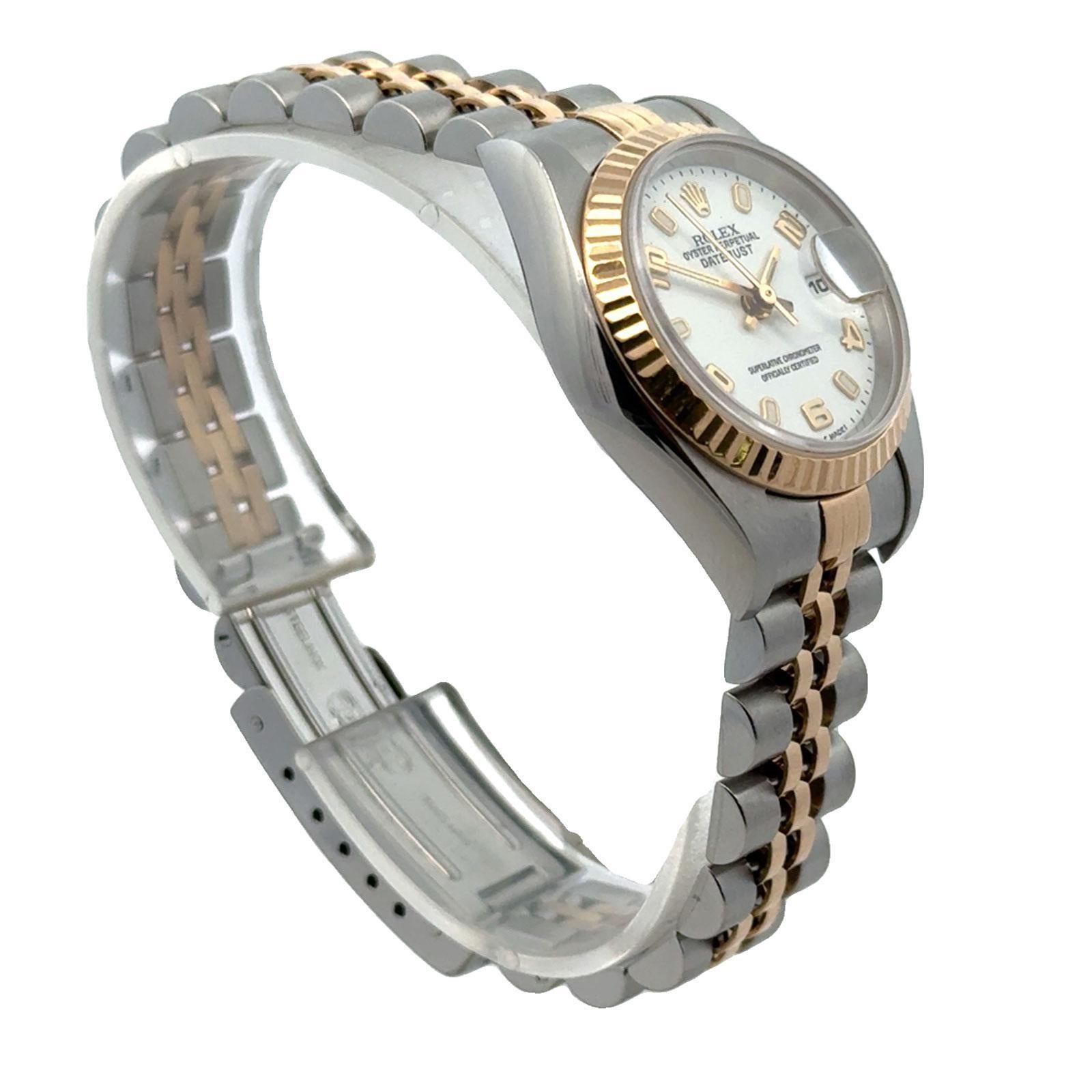 Rolex Datejust Ladys 26mm 79173 Acier inoxydable 18KYG Circa 2002 Excellent état à Boca Raton, FL