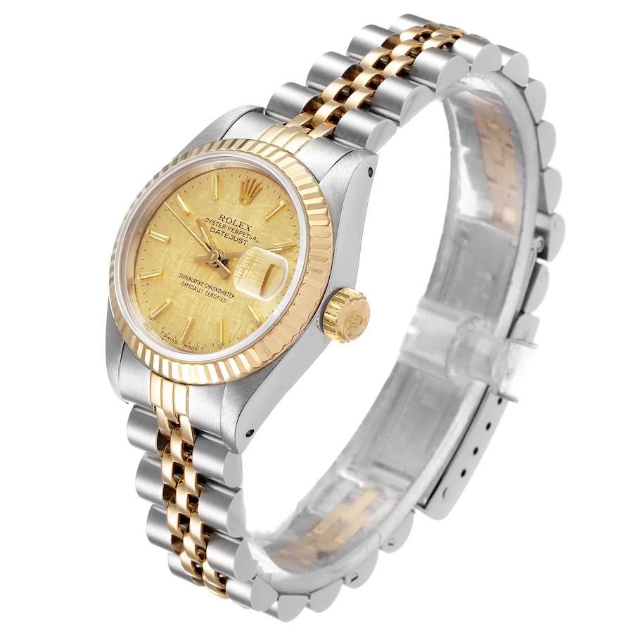 Women's Rolex Datejust Linen Dial Steel Yellow Gold Ladies Watch 69173