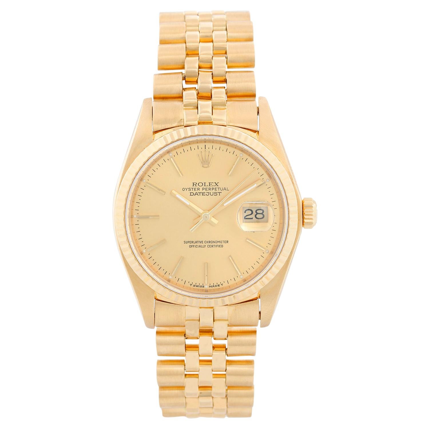 Rolex Datejust Men's 18 Karat Watch 16018