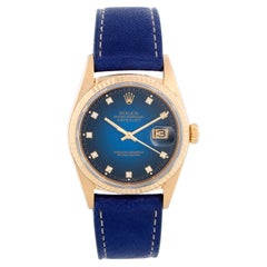 Rolex Datejust Men's 18k Watch Blue Vignette 16018