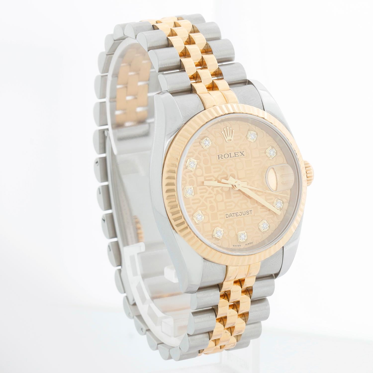 Rolex Datejust Orologio da uomo con quadrante diamantato 2 toni 116233 in vendita 1