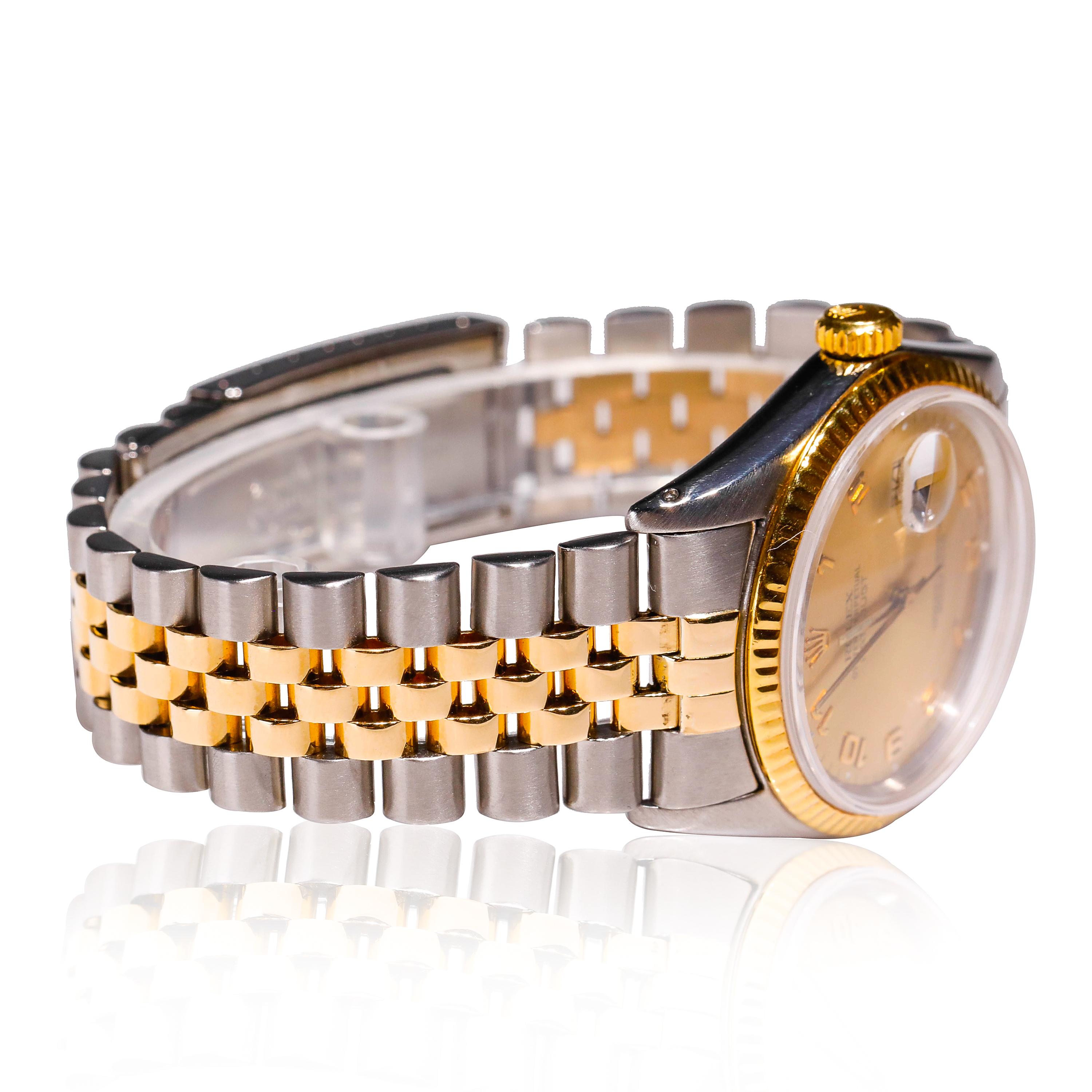 Montre Rolex Datejust pour hommes, acier or bicolore, cadran automatique, chiffres en champagne

SKU : WA00004

DÉTAILS PRIMAIRES
Marque :  Rolex
Modèle : ROLEX TWO TONE DATEJUST
Pays d'origine : Suisse
Type de mouvement : Automatique
Année de