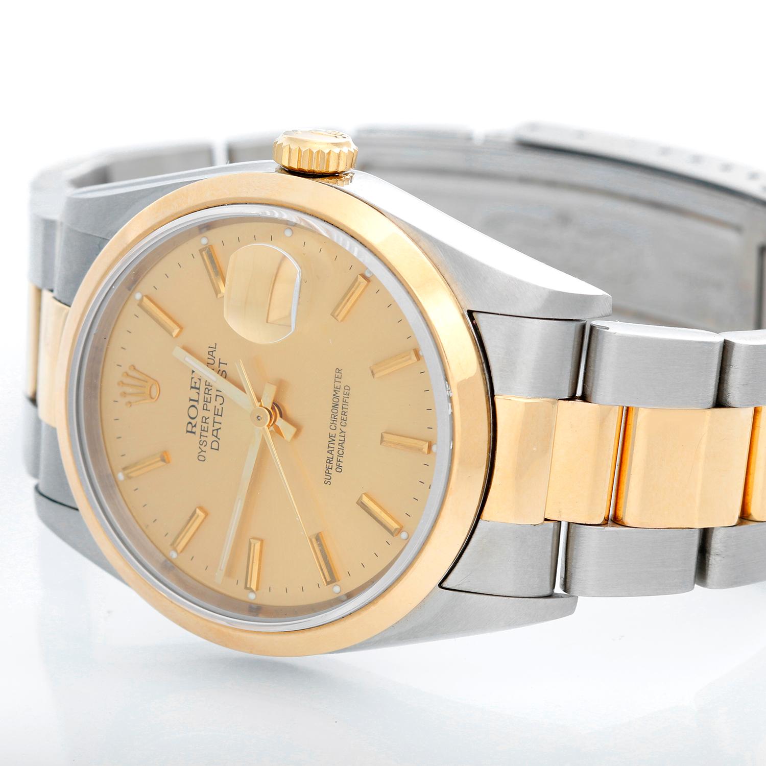 Women's or Men's Rolex Datejust Men's 2-Tone Steel and Gold Watch 16203