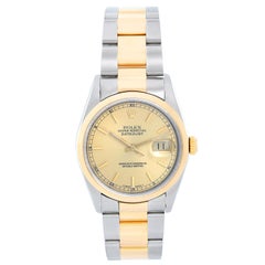 Vintage Rolex Datejust Men's 2-Tone Steel and Gold Watch 16203