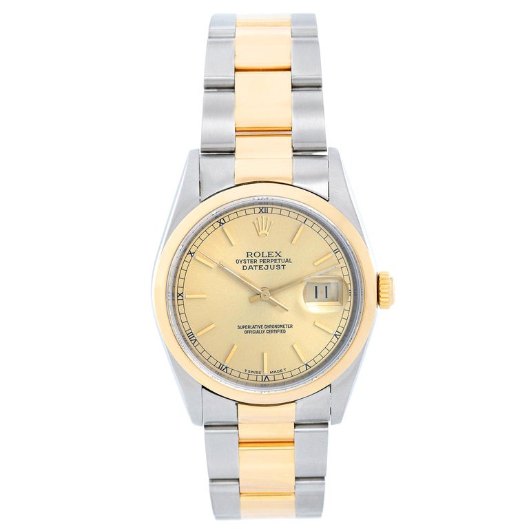 Rolex Datejust Men's 2-Tone Steel and Gold Watch 16203 For Sale at 1stDibs