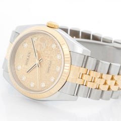 Rolex Datejust Men's 2-Tone Steel and Gold Watch Jubilee Diamond Dial 116233