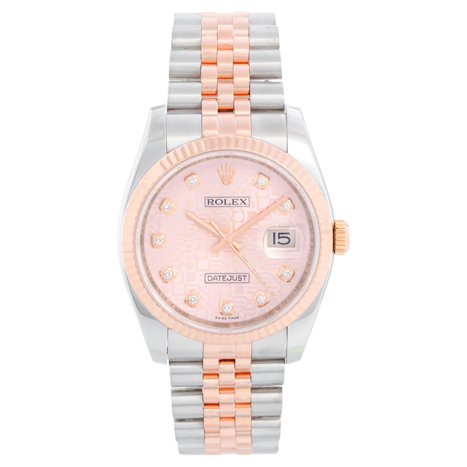 Reloj Rolex Datejust de acero/oro rosa bicolor para hombre 116231
