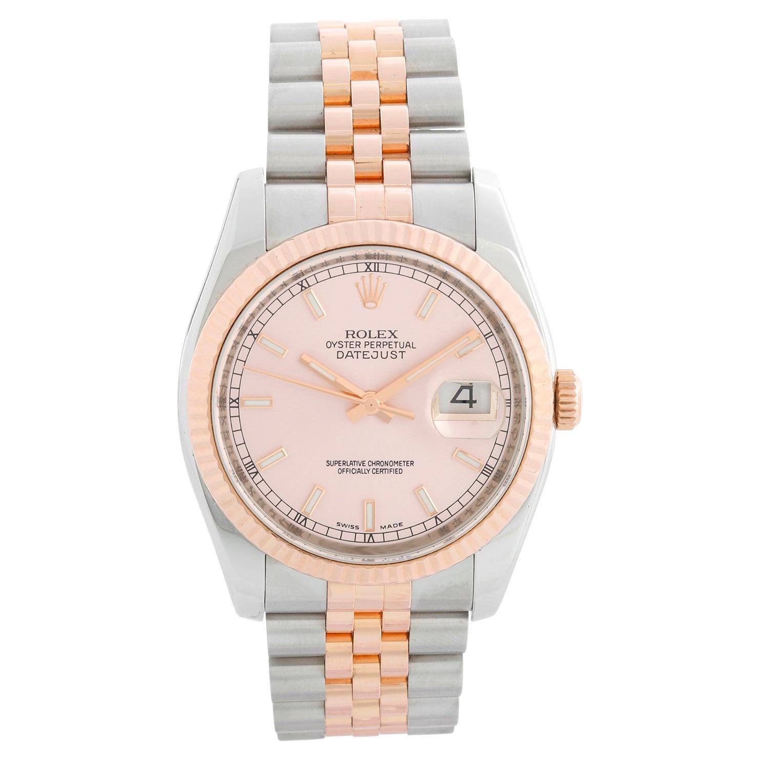 Reloj Rolex Datejust de acero/oro rosa bicolor para hombre 116231