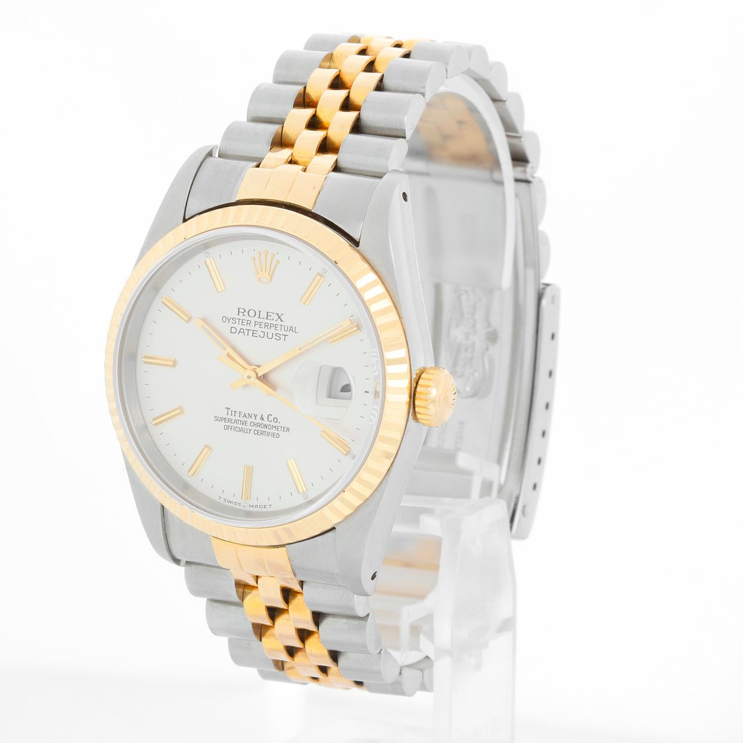 Women's Rolex Datejust Men's 2-Tone Tiffany Dial Watch 16233 For Sale