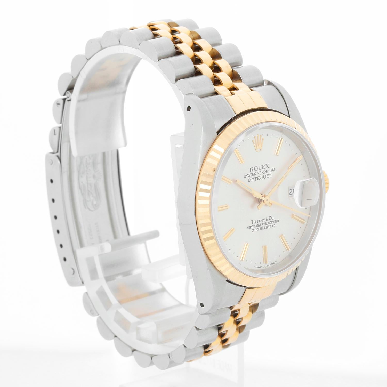 Rolex Datejust Men's 2-Tone Tiffany Dial Watch 16233 For Sale 1