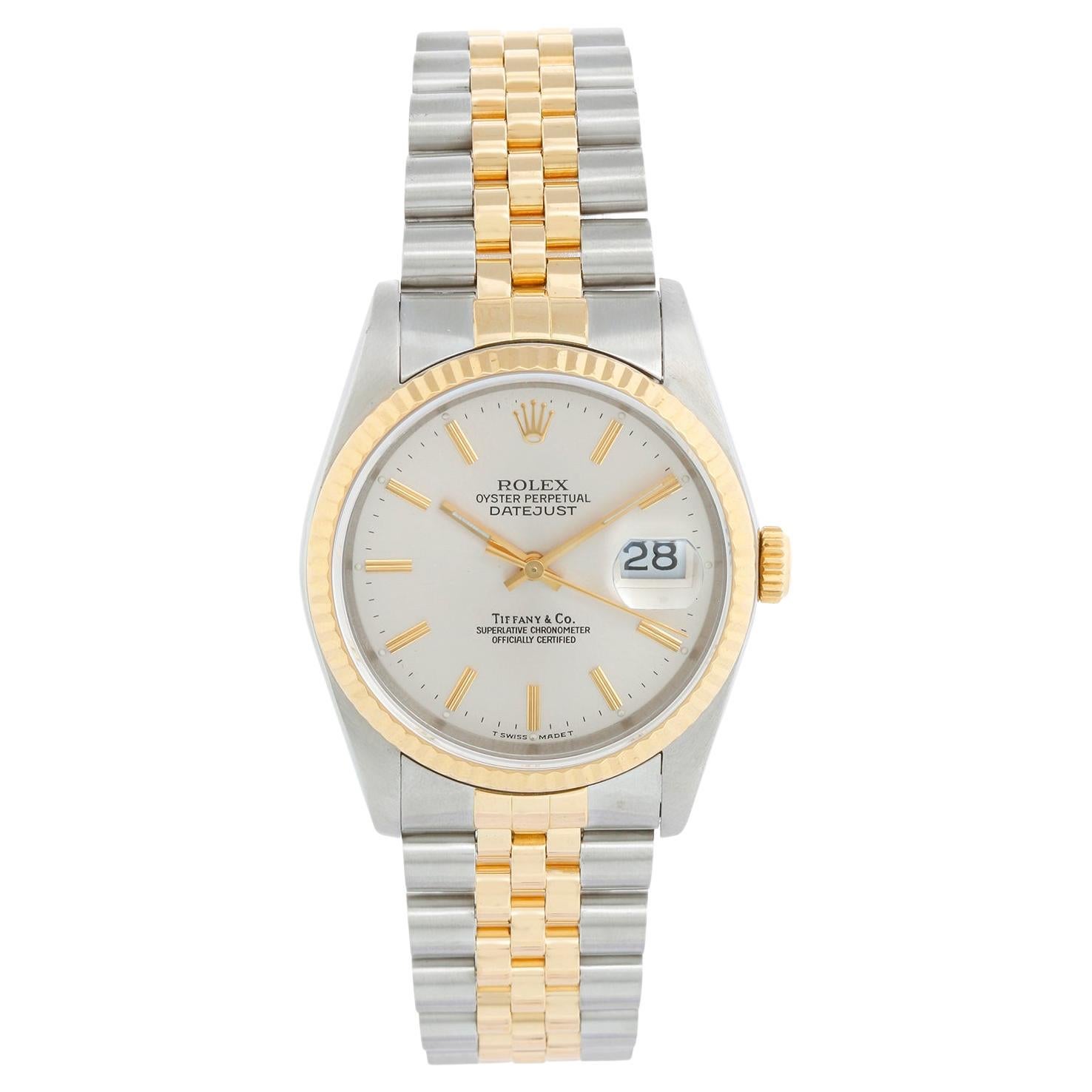 Rolex Datejust Herrenuhr mit 2-farbigem Tiffany-Zifferblatt 16233