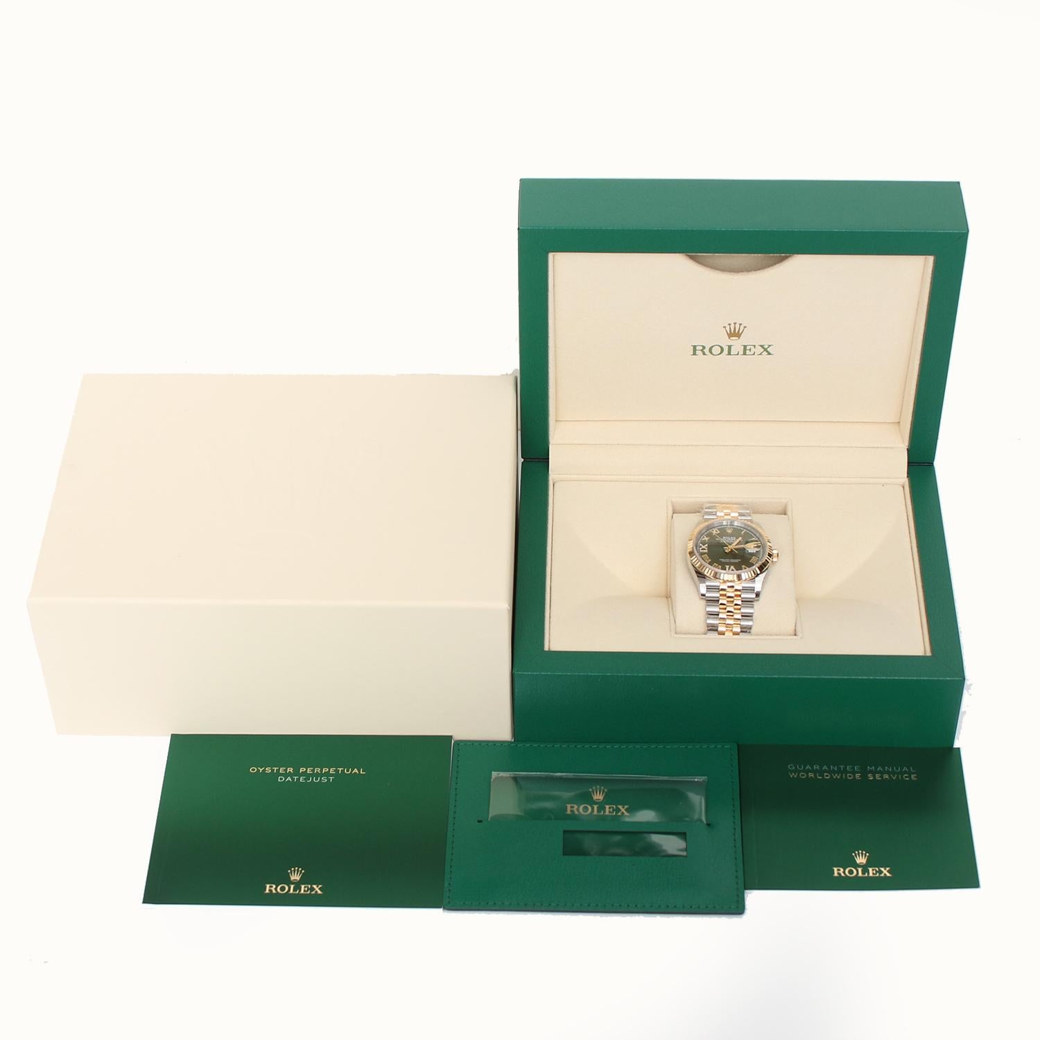 Rolex Datejust Men's 2-Tone Watch 126233 Olive Dial 1