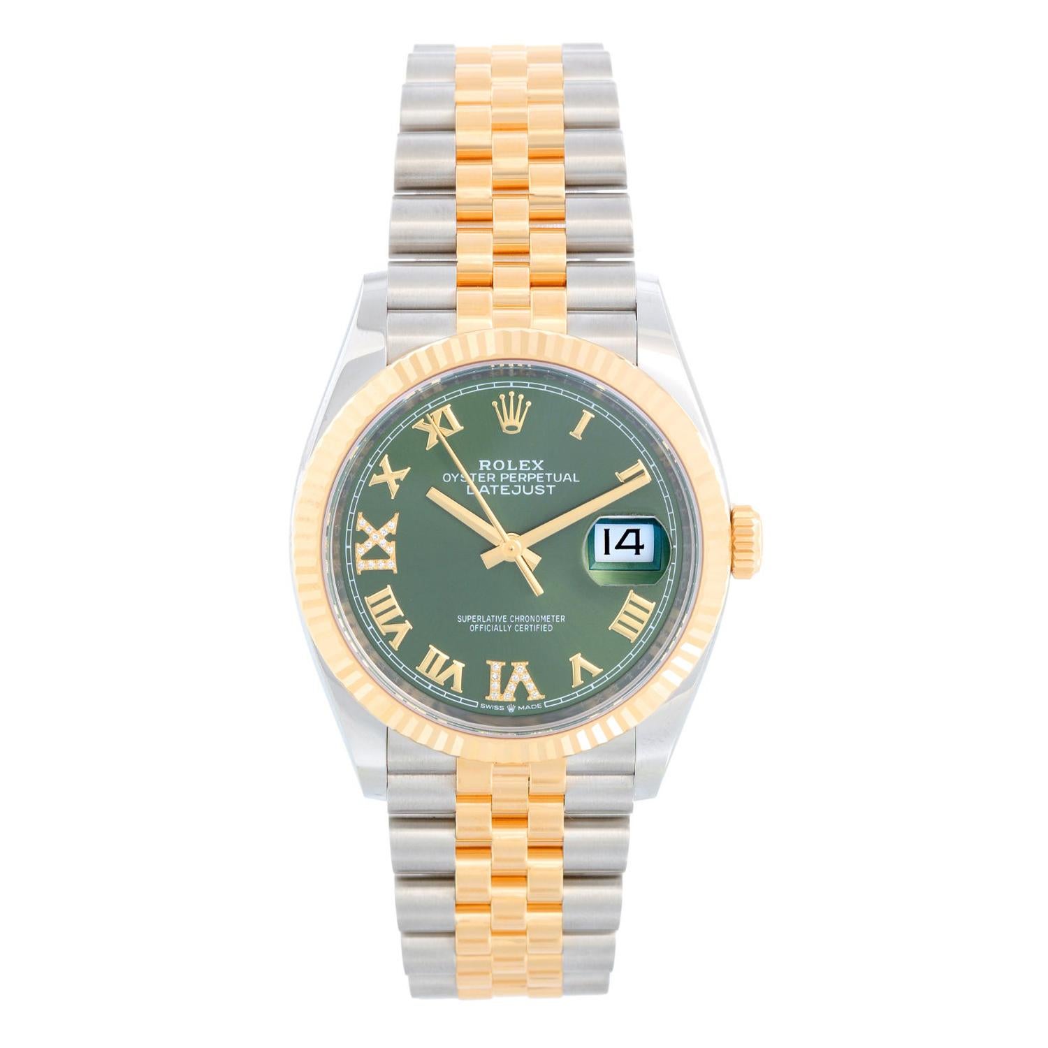 Rolex Datejust Men's 2-Tone Watch 126233 Olive Dial
