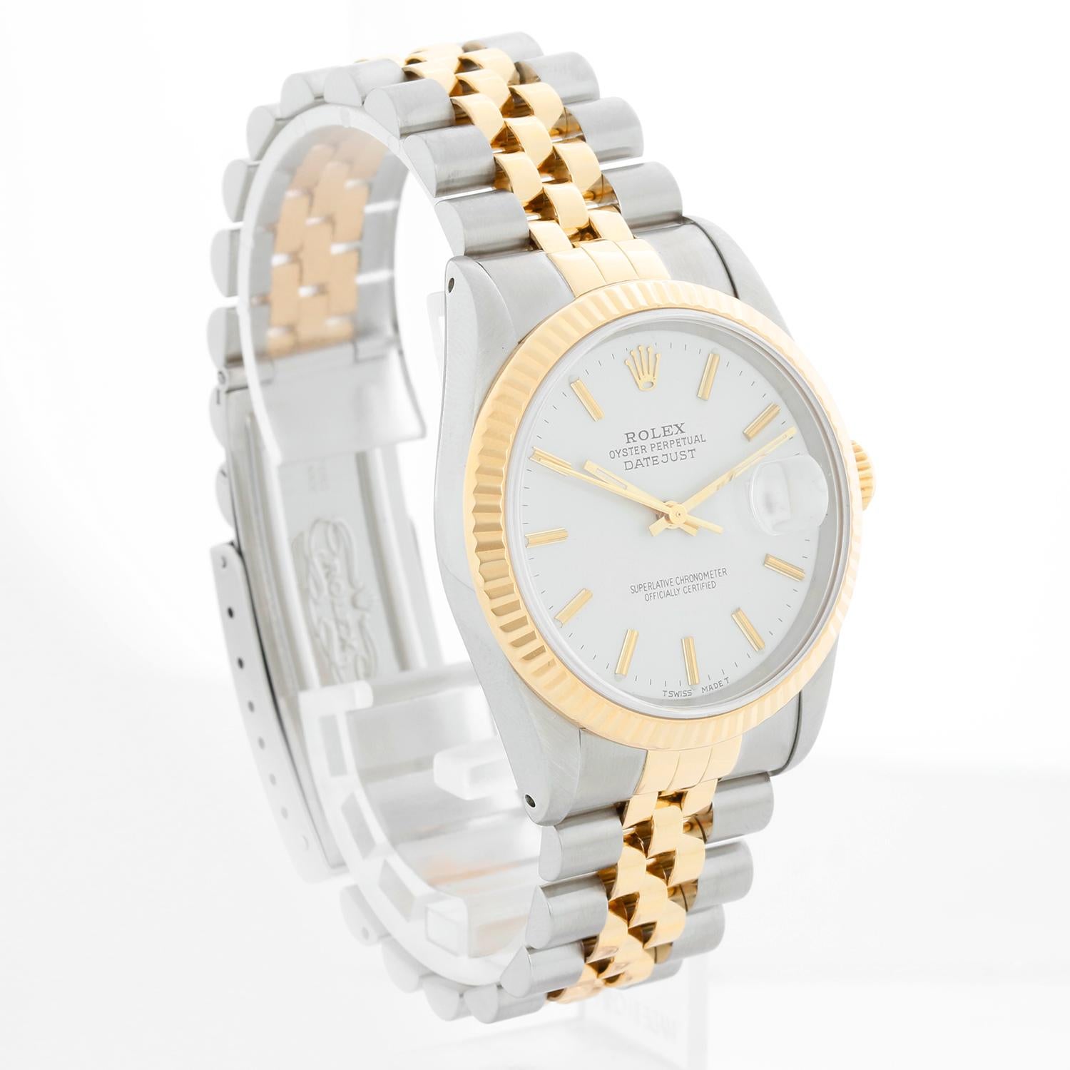 Rolex Datejust Men's 2-Tone  White Dial Watch 16233 For Sale 2