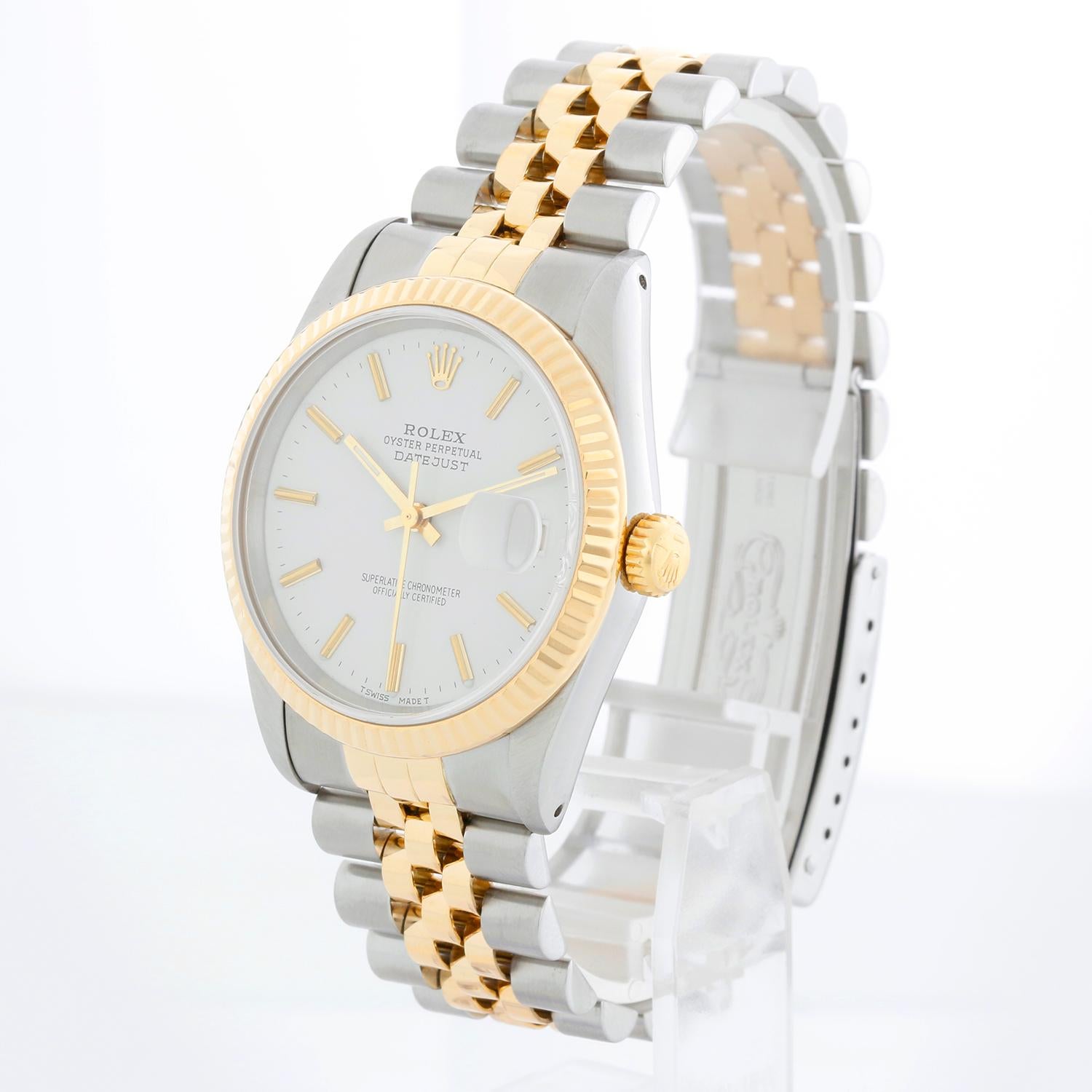Rolex Datejust Men's 2-Tone  White Dial Watch 16233 For Sale 3