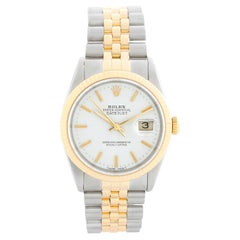 Rolex Datejust Men's 2-Tone  White Dial Watch 16233