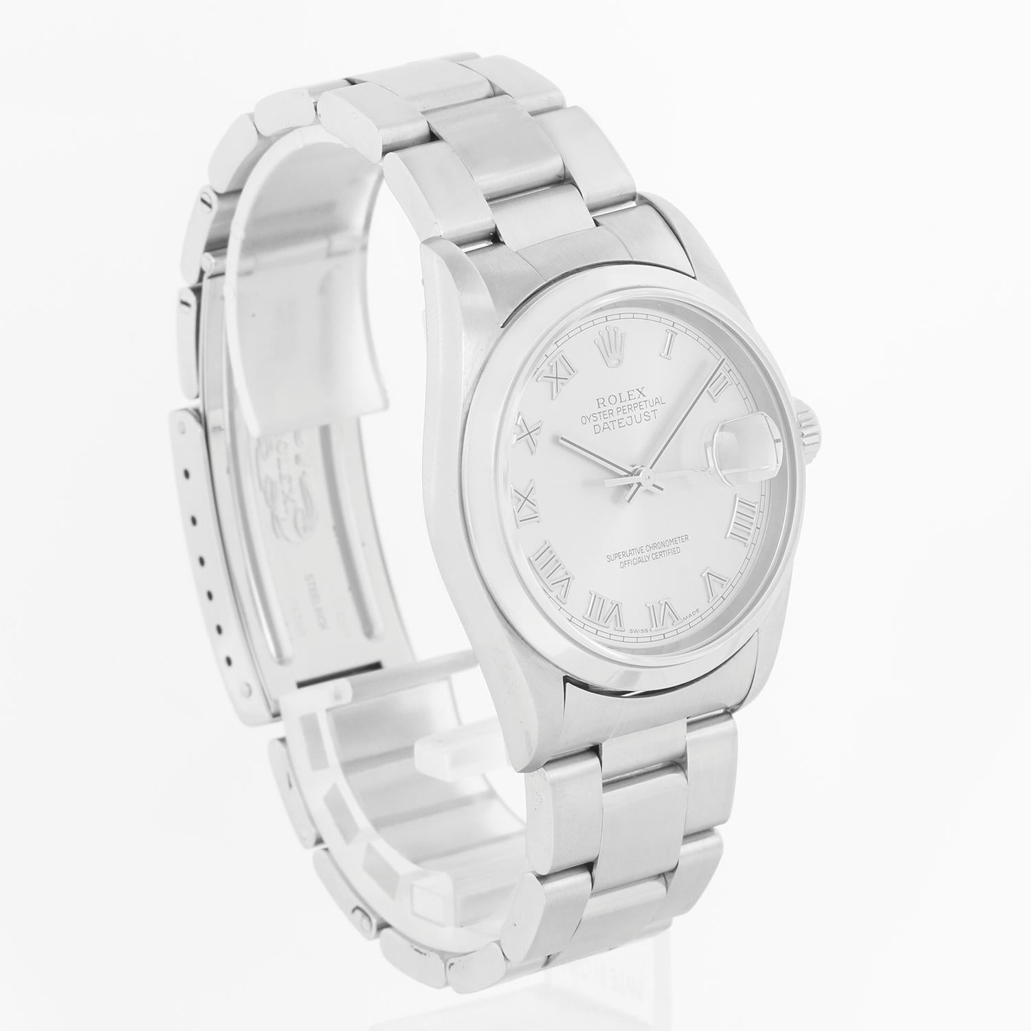 Rolex Datejust Men's Stainless Steel Automatic Winding Watch 16200 In Excellent Condition In Dallas, TX