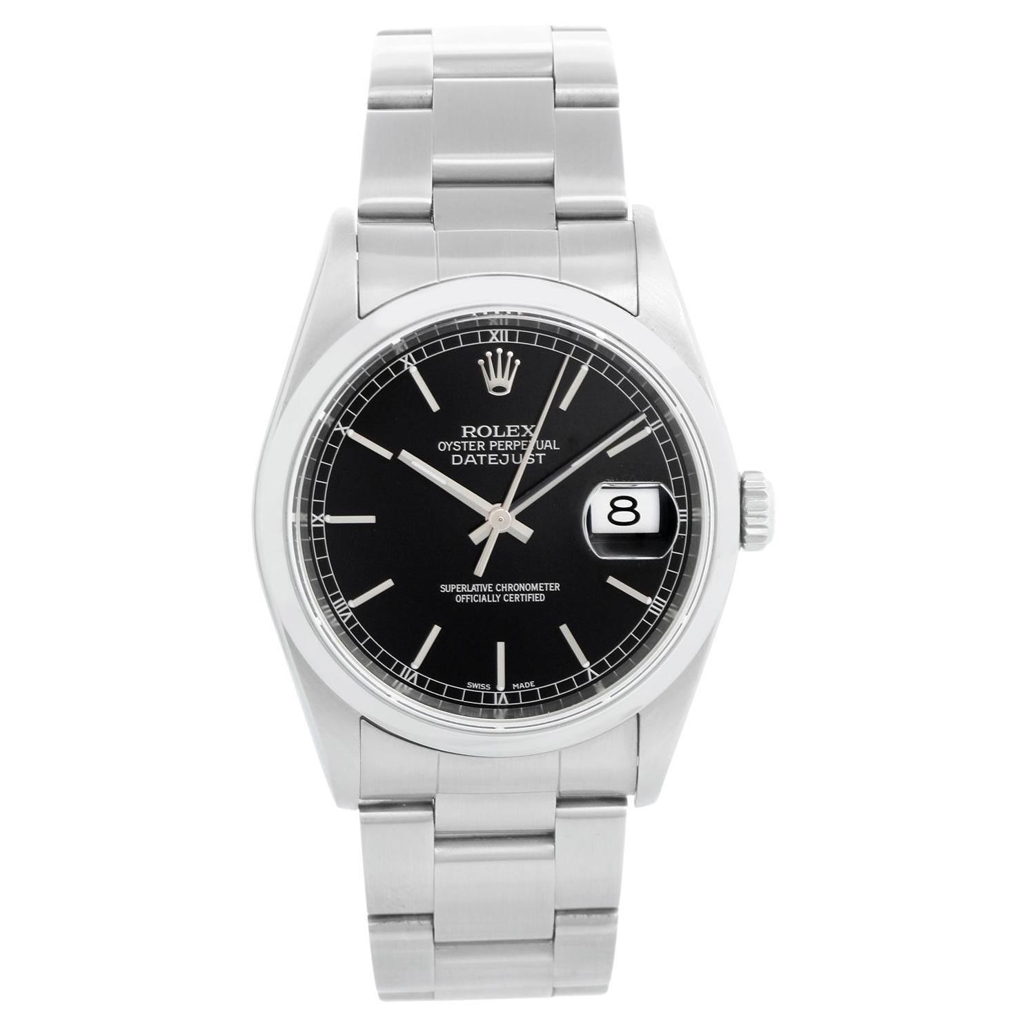 Rolex Datejust Herren-Edelstahl-Uhr mit automatischem Aufzug 16200