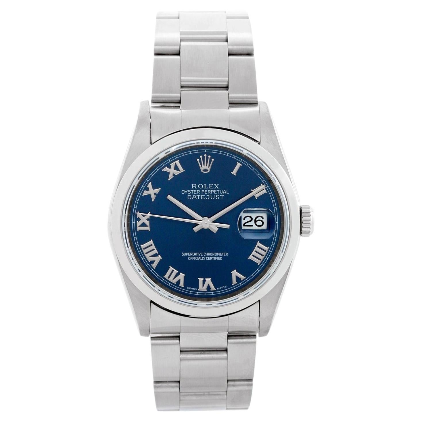 Rolex Datejust Men's Stainless Steel Automatic Winding Watch 16200