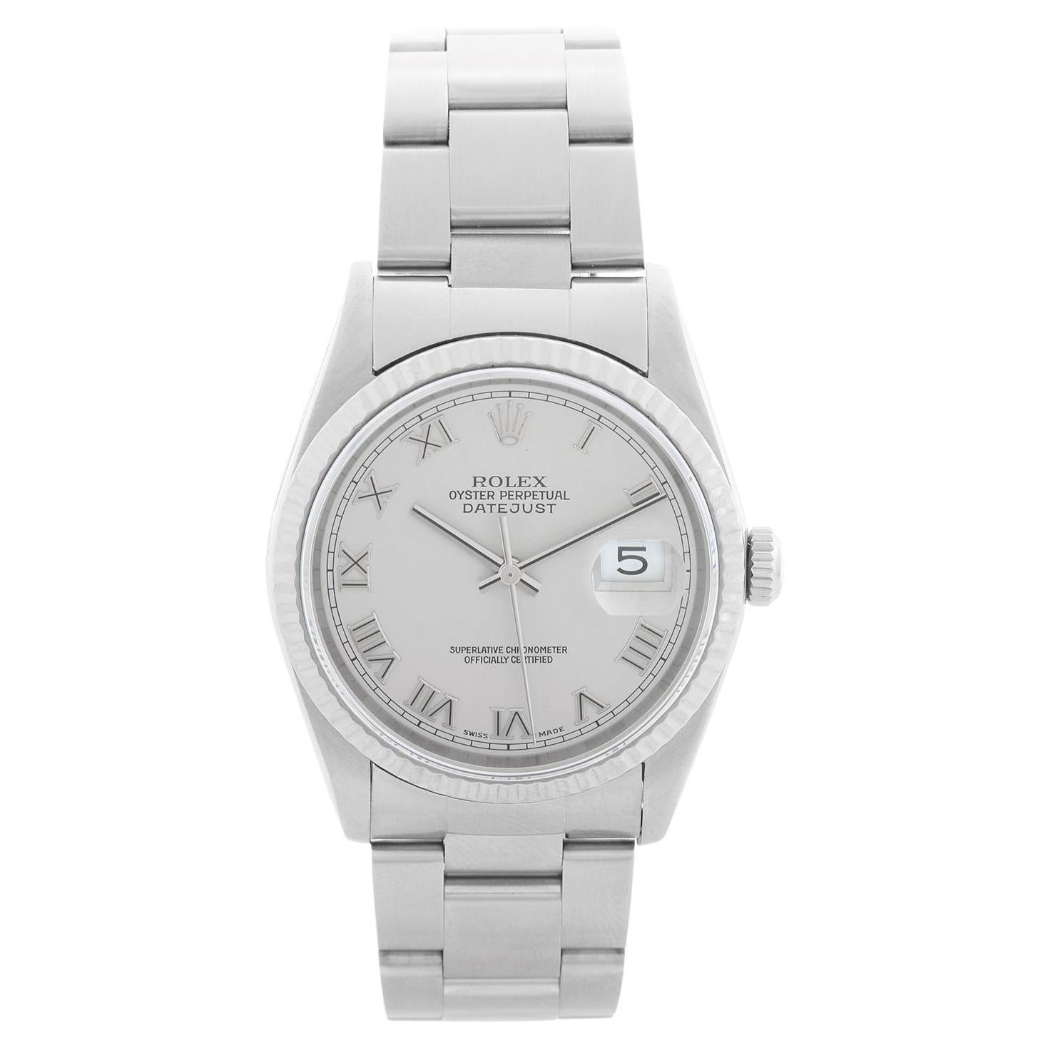 Rolex Datejust Herrenuhr aus Edelstahl 16234 im Angebot
