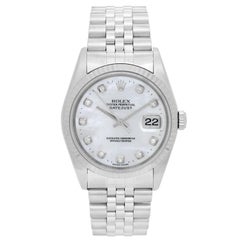 Rolex Stainless Steel Mother-of-Pearl Datejust Automatic Wristwatch Ref 16234