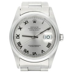Rolex Datejust Mens Stainless Steel Watch with Oyster Band and Silver Dial 16200