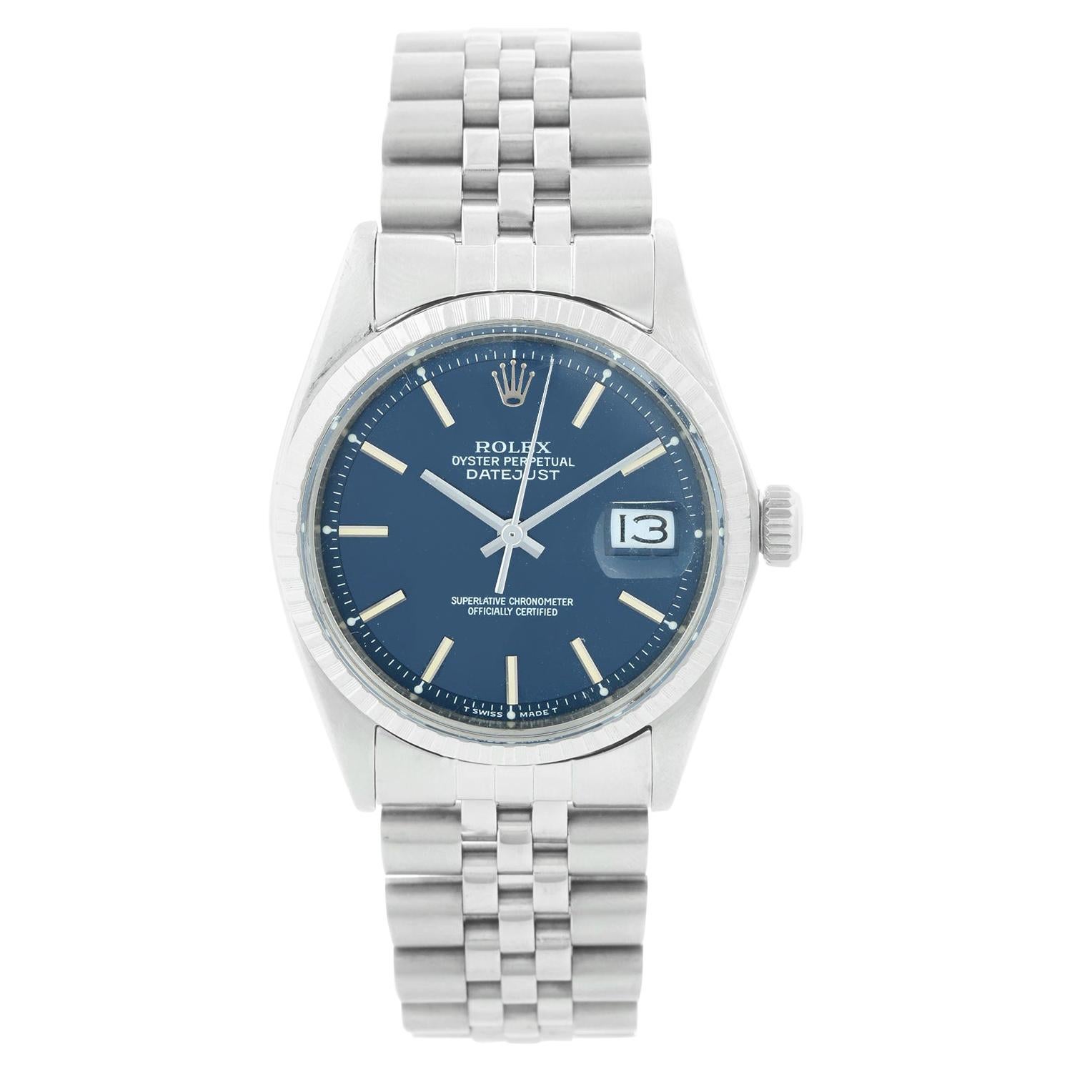 Rolex Datejust Men's Steel Automatic Winding Rare Blue Dial Watch 1603