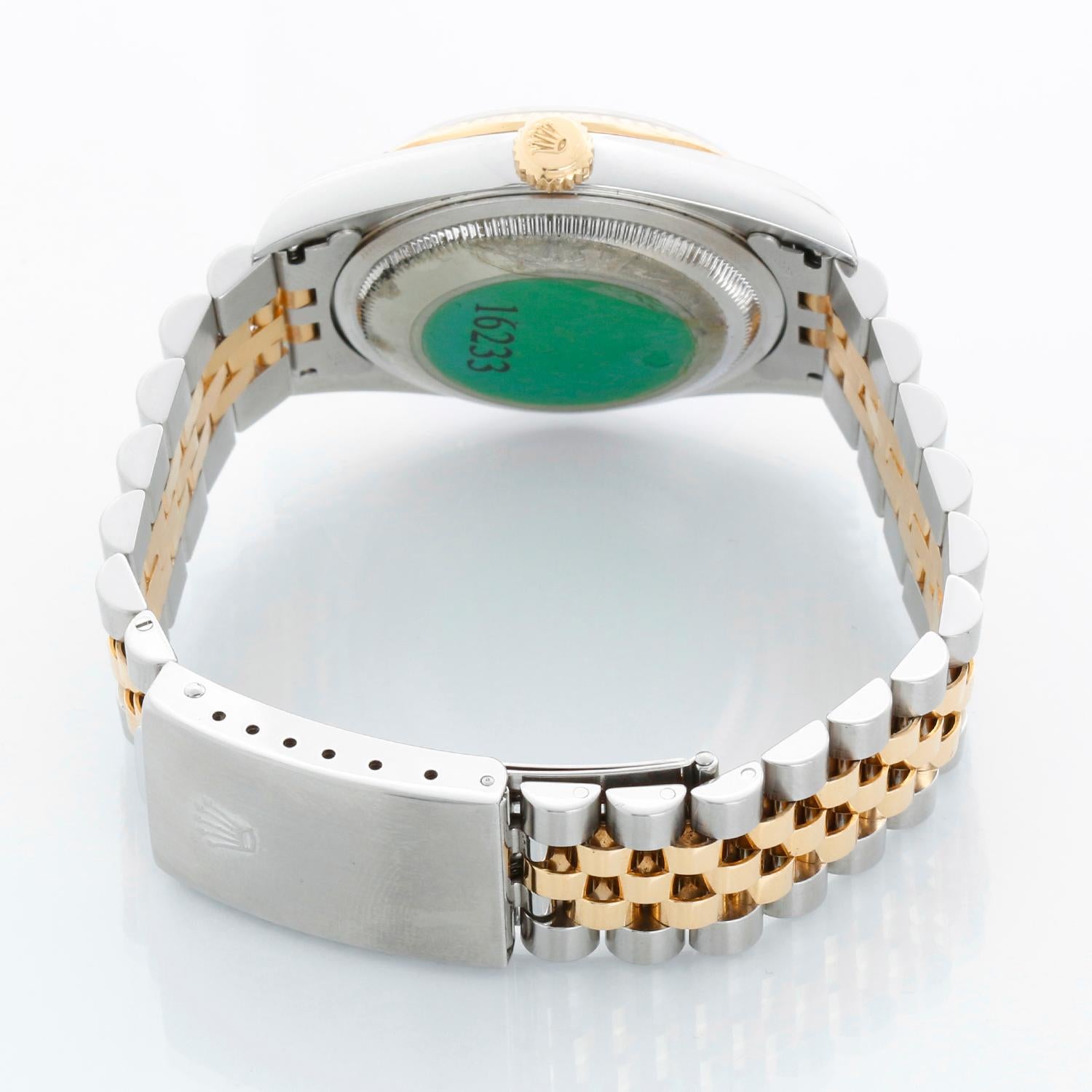 Rolex Datejust Herren weißes römisches Zifferblatt 2-Ton Uhr 16233 im Angebot 2