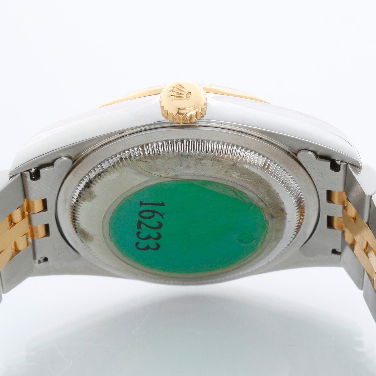 Rolex Datejust Herren weißes römisches Zifferblatt 2-Ton Uhr 16233 im Angebot 3