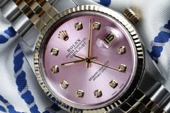 Rolex Datejust Metallic Pink Diamond Dial Yellow Gold & Stainless Steel Watch
