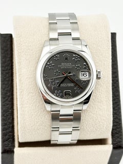 Rolex Datejust Midsize 178240 Grey Floral Dial Stainless Steel