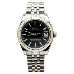 Rolex Datejust Midsize 178274 31mm Black Dial Stainless Steel Jubilee Box Paper