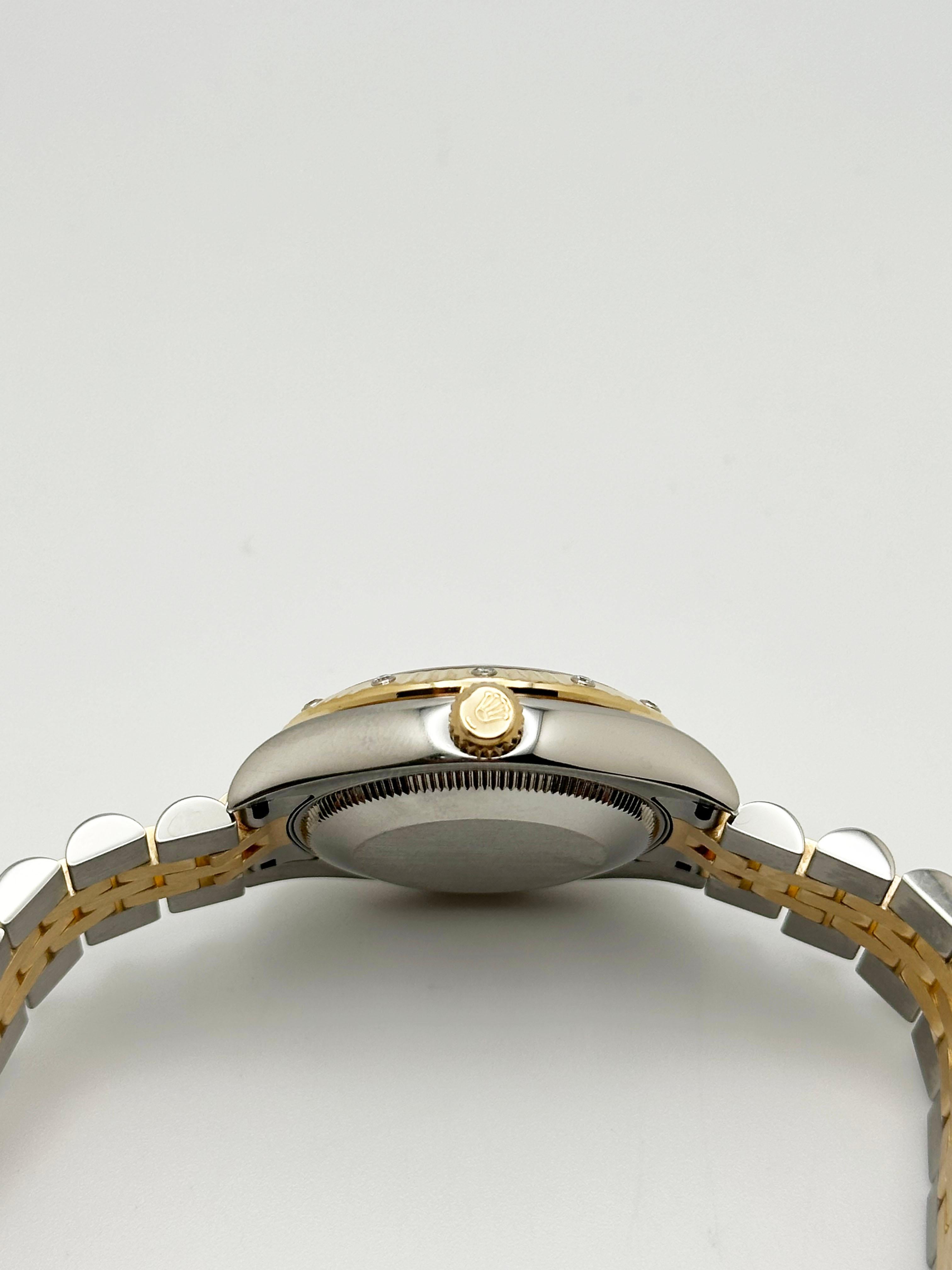 Rolex Datejust Midsize 178313 31mm Quadrante con diamanti Lunetta in oro 18 carati Acciaio Scatola di carta in vendita 3